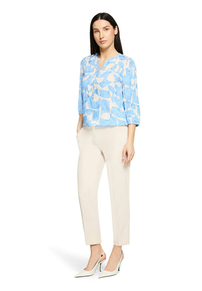 Bluse Kurz 3/4 Arm Blue/Cream Bild 5