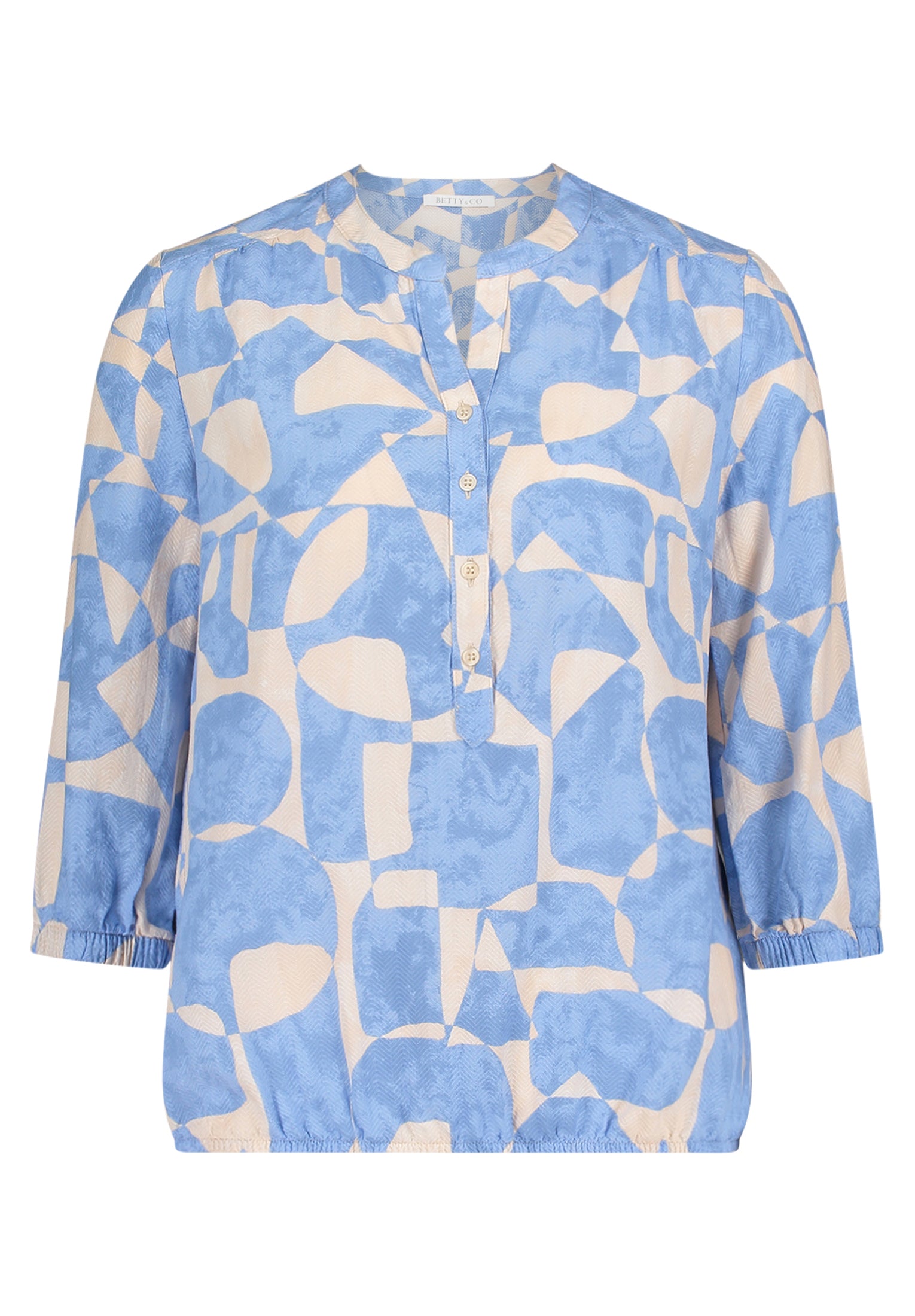 Bluse Kurz 3/4 Arm Blue/Cream Bild 8
