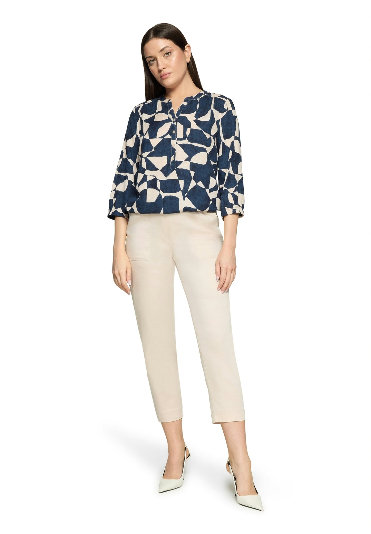 Bluse Kurz 3/4 Arm Dark Blue/Nature Bild 5