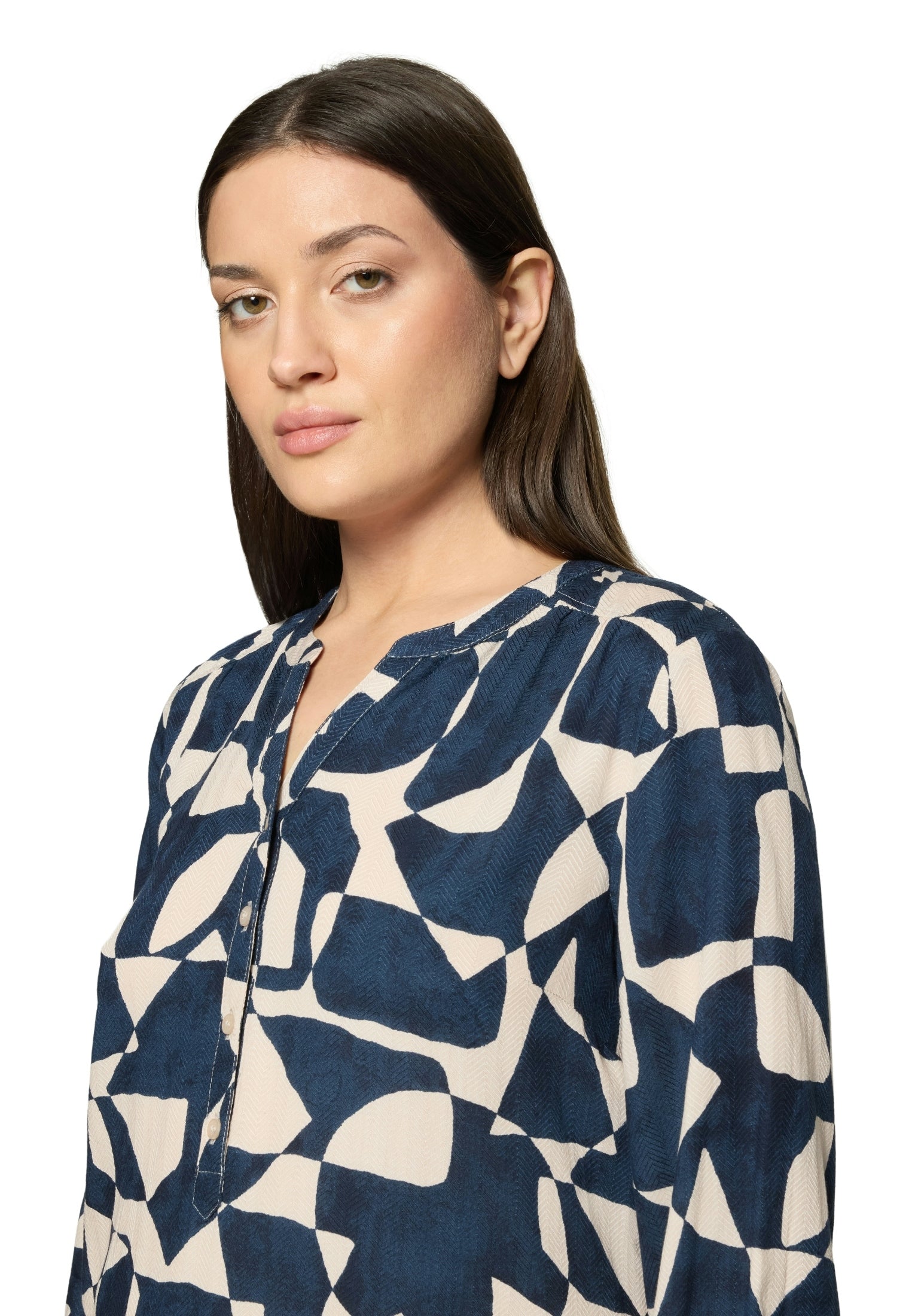 Bluse Kurz 3/4 Arm Dark Blue/Nature Bild 6