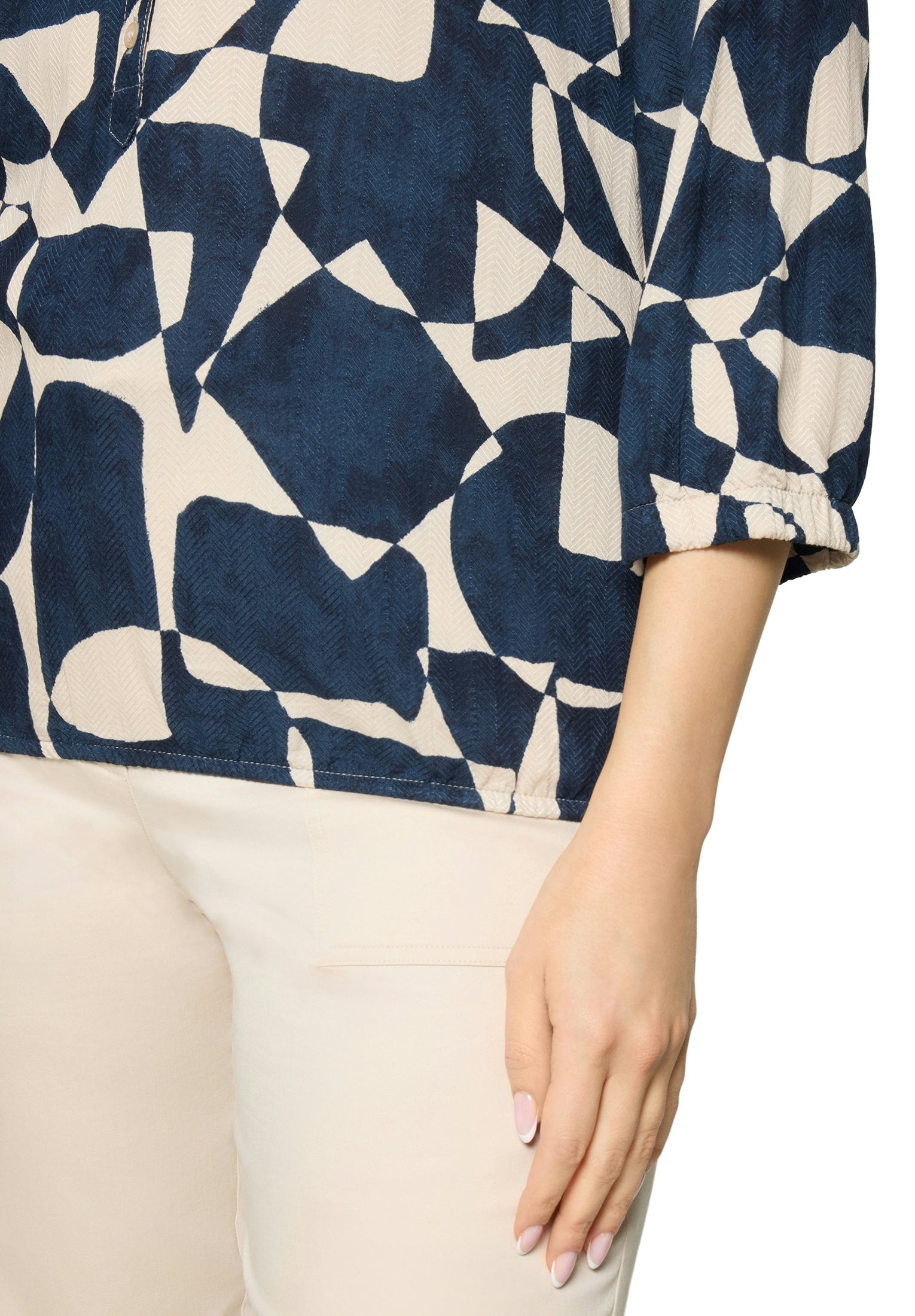 Bluse Kurz 3/4 Arm Dark Blue/Nature Bild 7