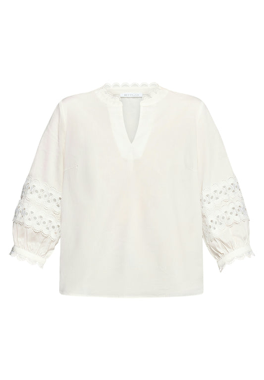 Bluse Kurz 3/4 Arm Bright White Bild 1