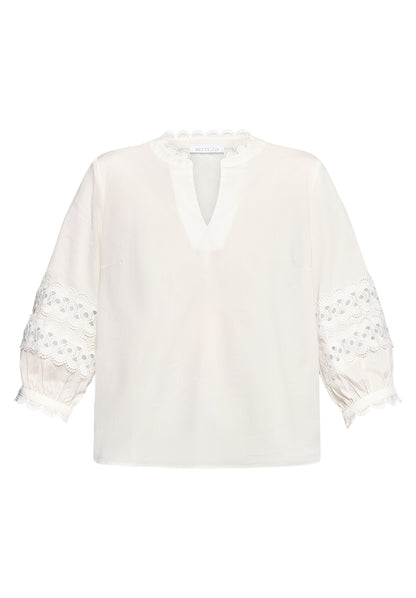 Bluse Kurz 3/4 Arm Bright White Bild 1