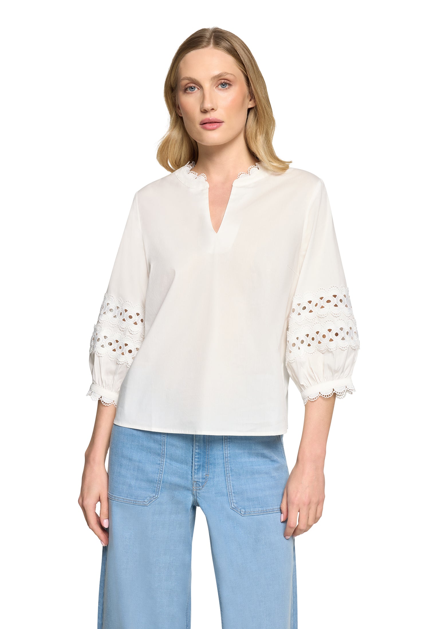 Bluse Kurz 3/4 Arm Bright White Bild 3