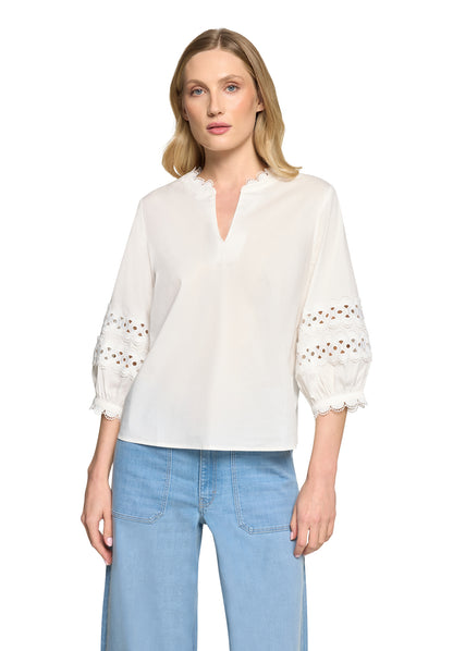Bluse Kurz 3/4 Arm Bright White Bild 3
