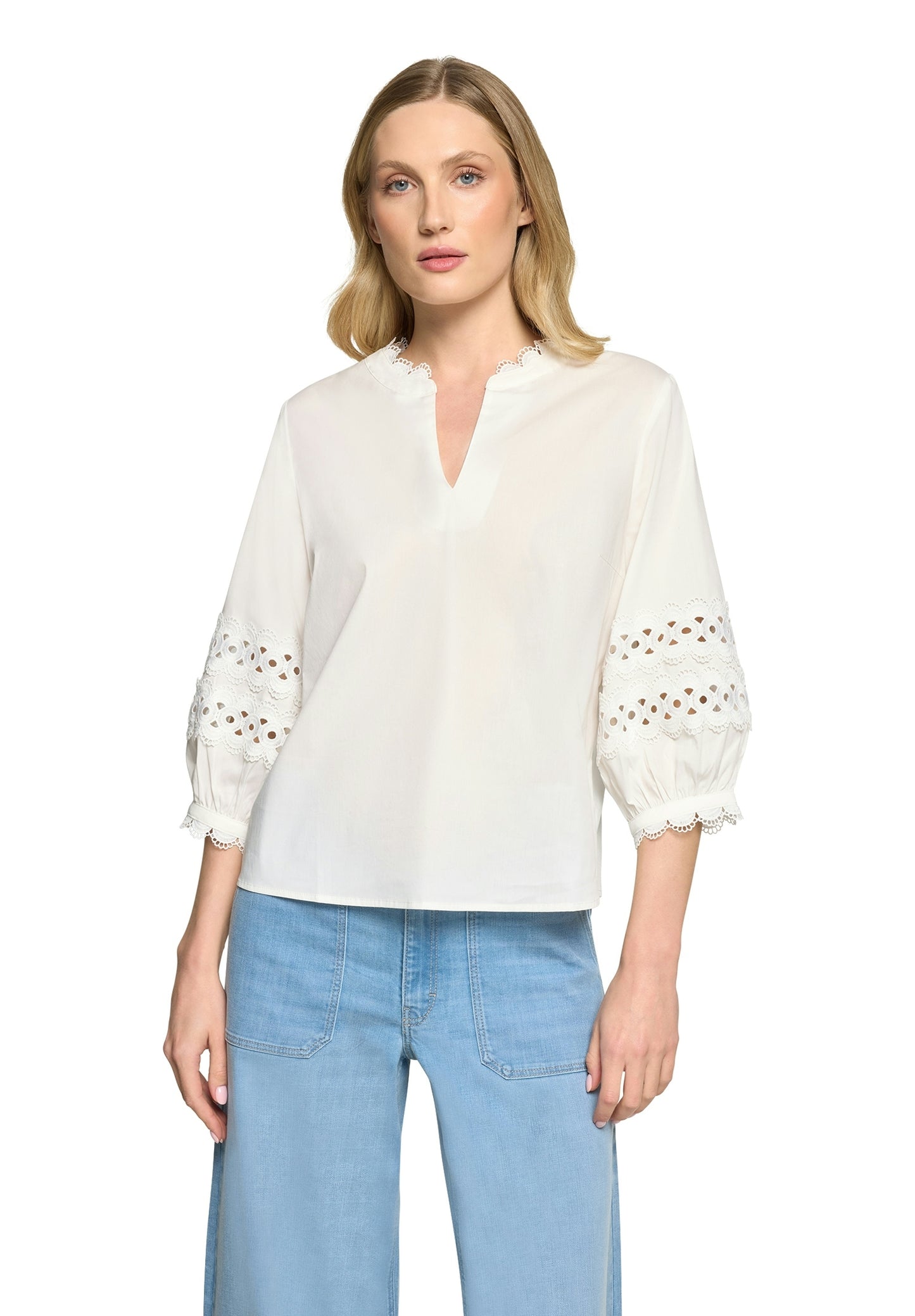 Bluse Kurz 3/4 Arm Bright White Bild 3