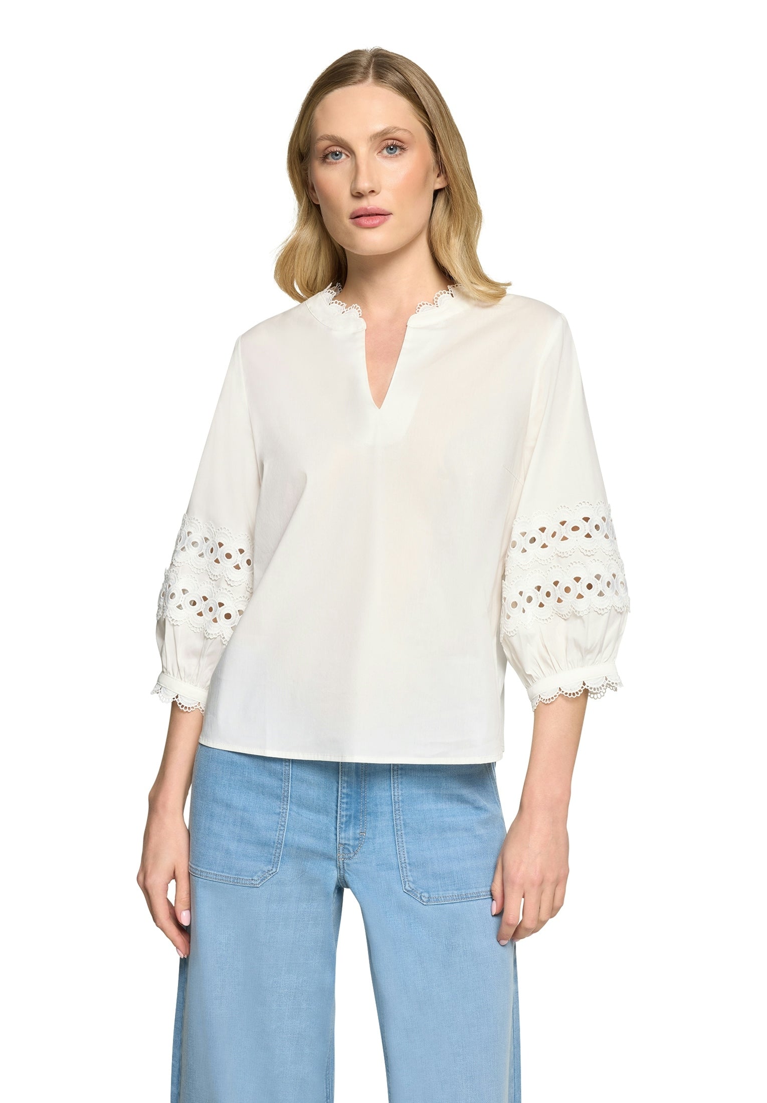 Bluse Kurz 3/4 Arm Bright White Bild 3