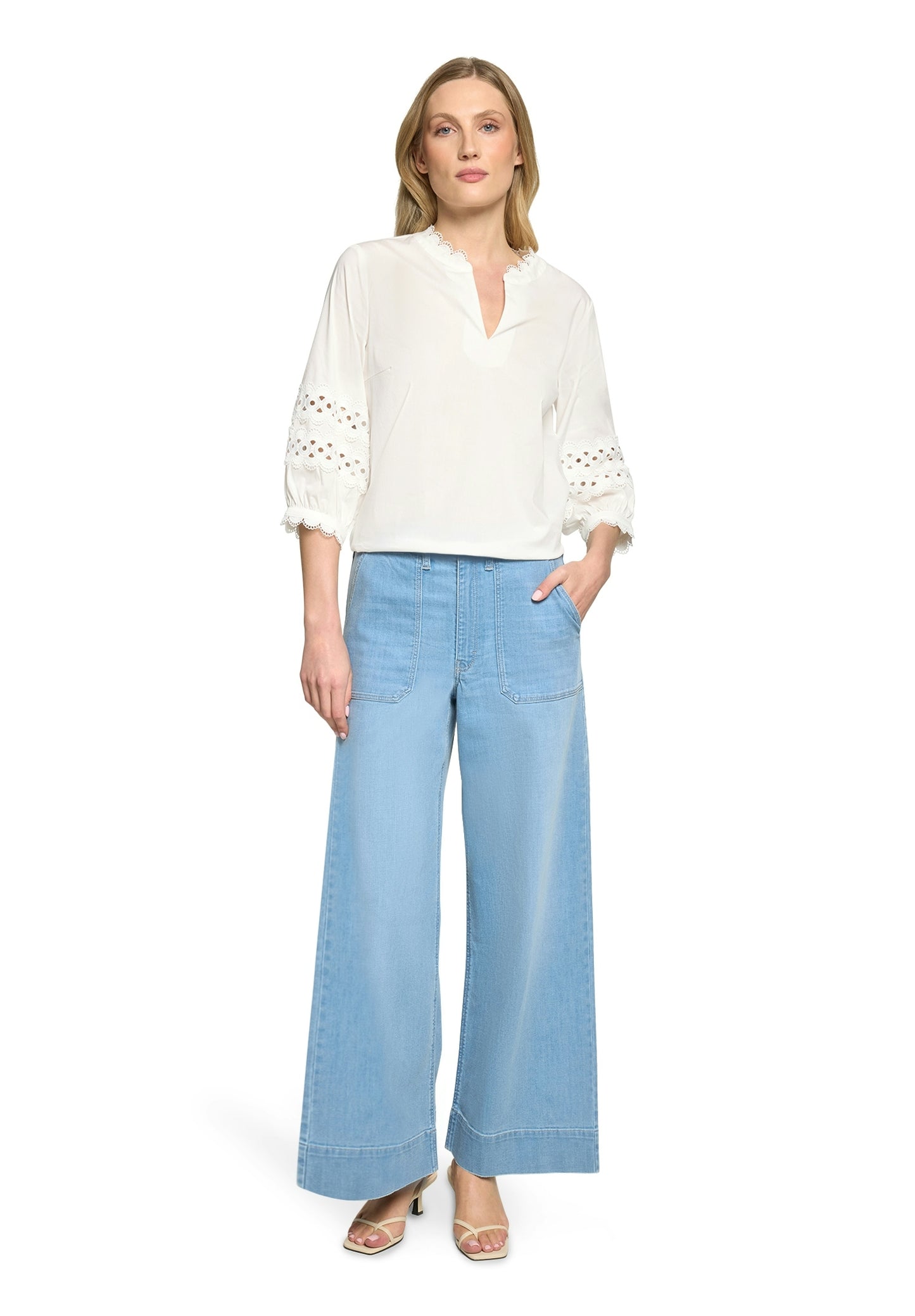 Bluse Kurz 3/4 Arm Bright White Bild 5