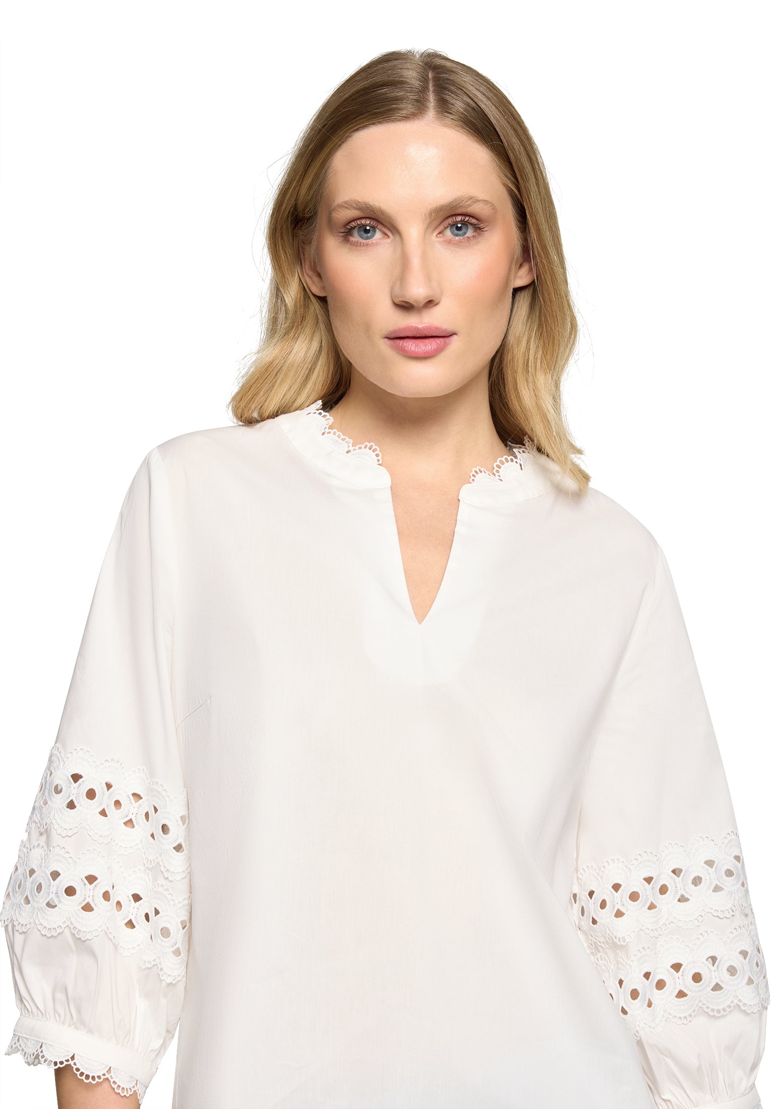 Bluse Kurz 3/4 Arm Bright White Bild 6