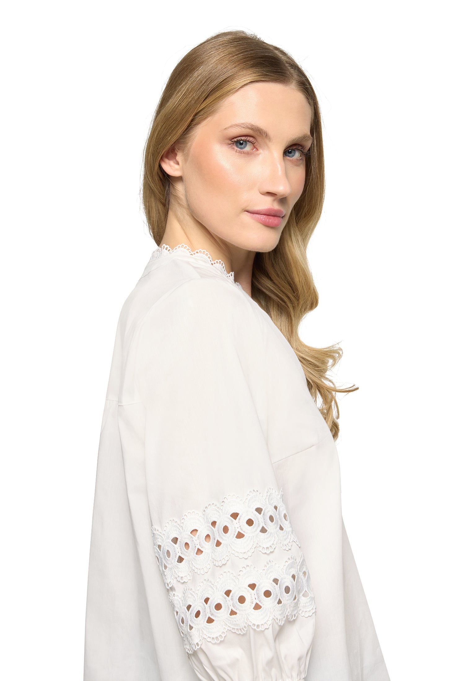 Bluse Kurz 3/4 Arm Bright White Bild 7