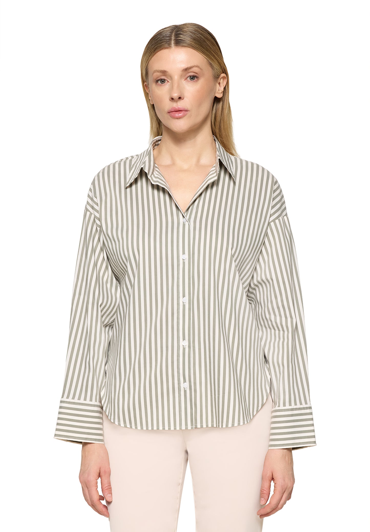 Bluse Lang 1/1 Arm Khaki/Cream Bild 2
