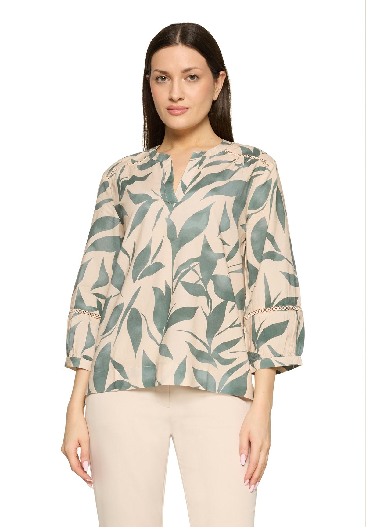 Bluse Lang 3/4 Arm Nature/Green Bild 3