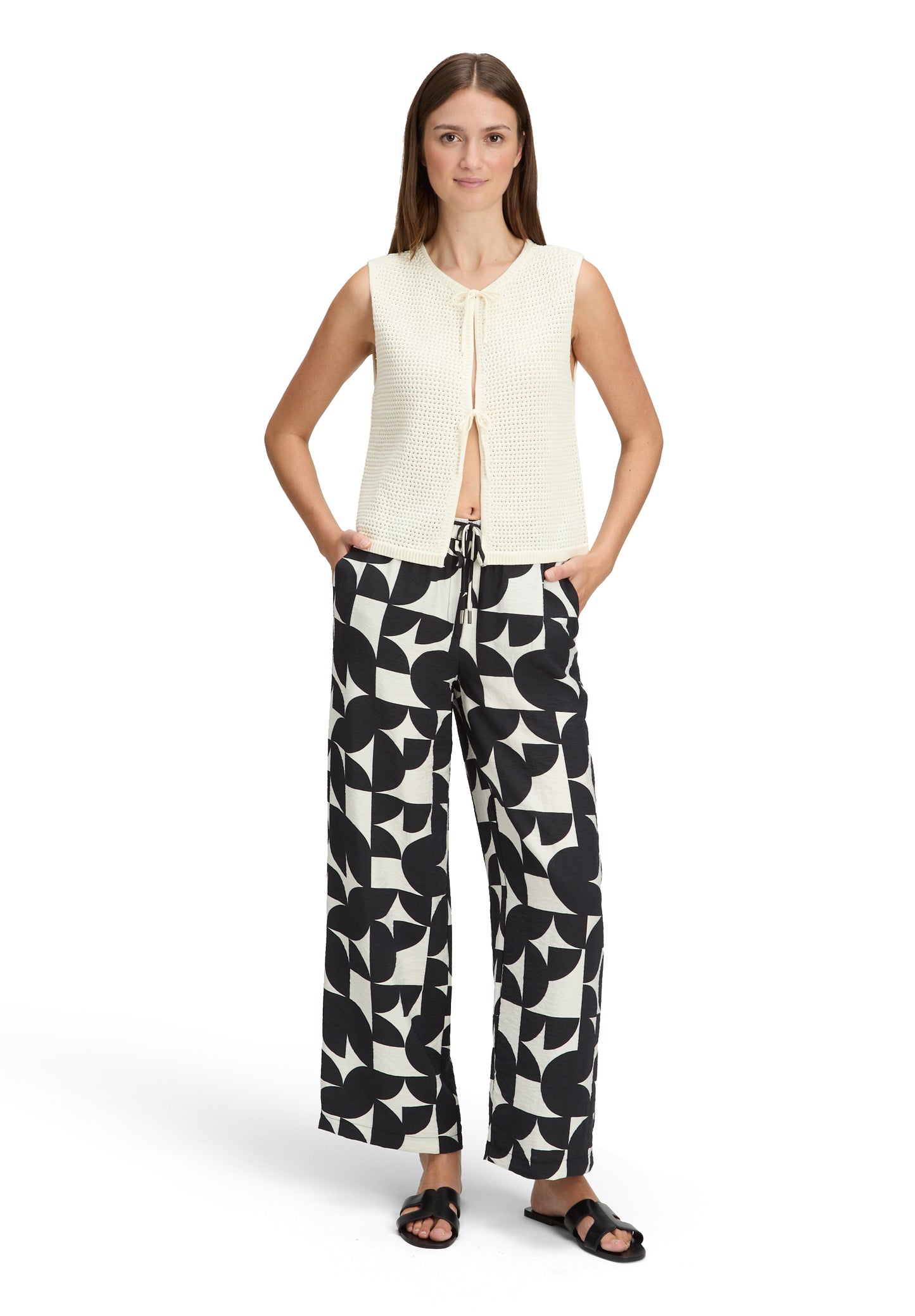 Hose Casual 1/1 LAEnge Black/Cream Bild 4