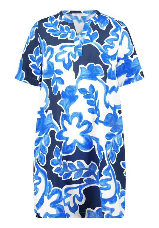 Kleid Lang 1/2 Arm Cream/Dark Blue Bild 1