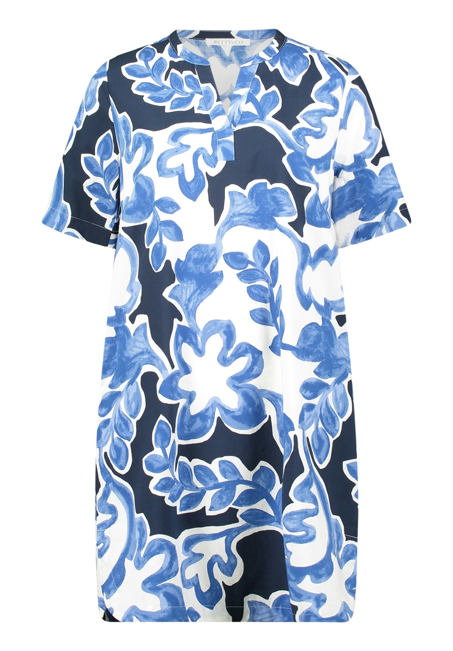 Kleid Lang 1/2 Arm Cream/Dark Blue Bild 1