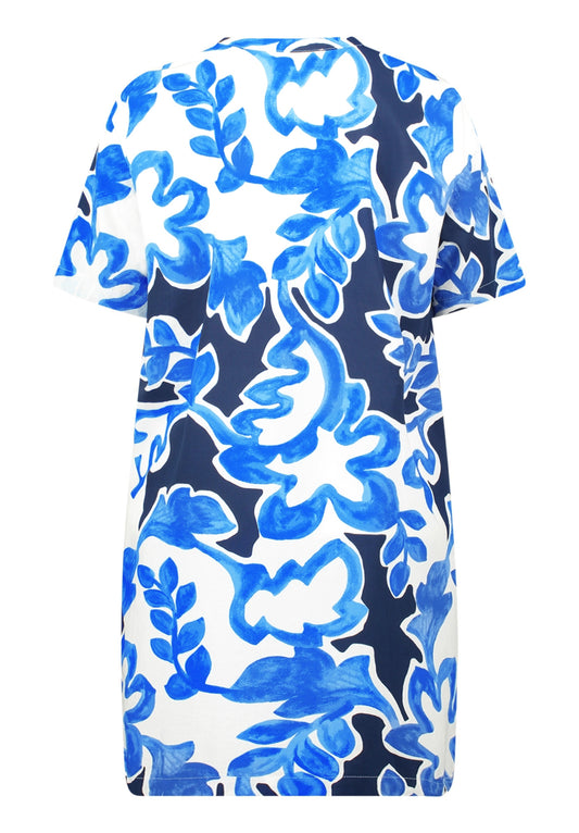 Kleid Lang 1/2 Arm Cream/Dark Blue Bild 2