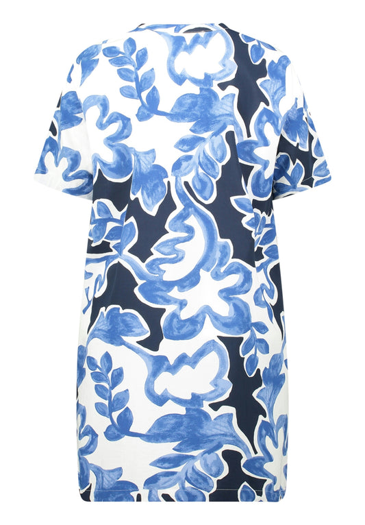 Kleid Lang 1/2 Arm Cream/Dark Blue Bild 2