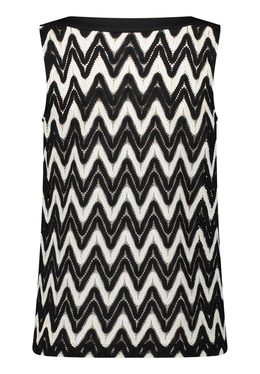 Shirt Kurz ohne Arm Black/Cream Bild 2