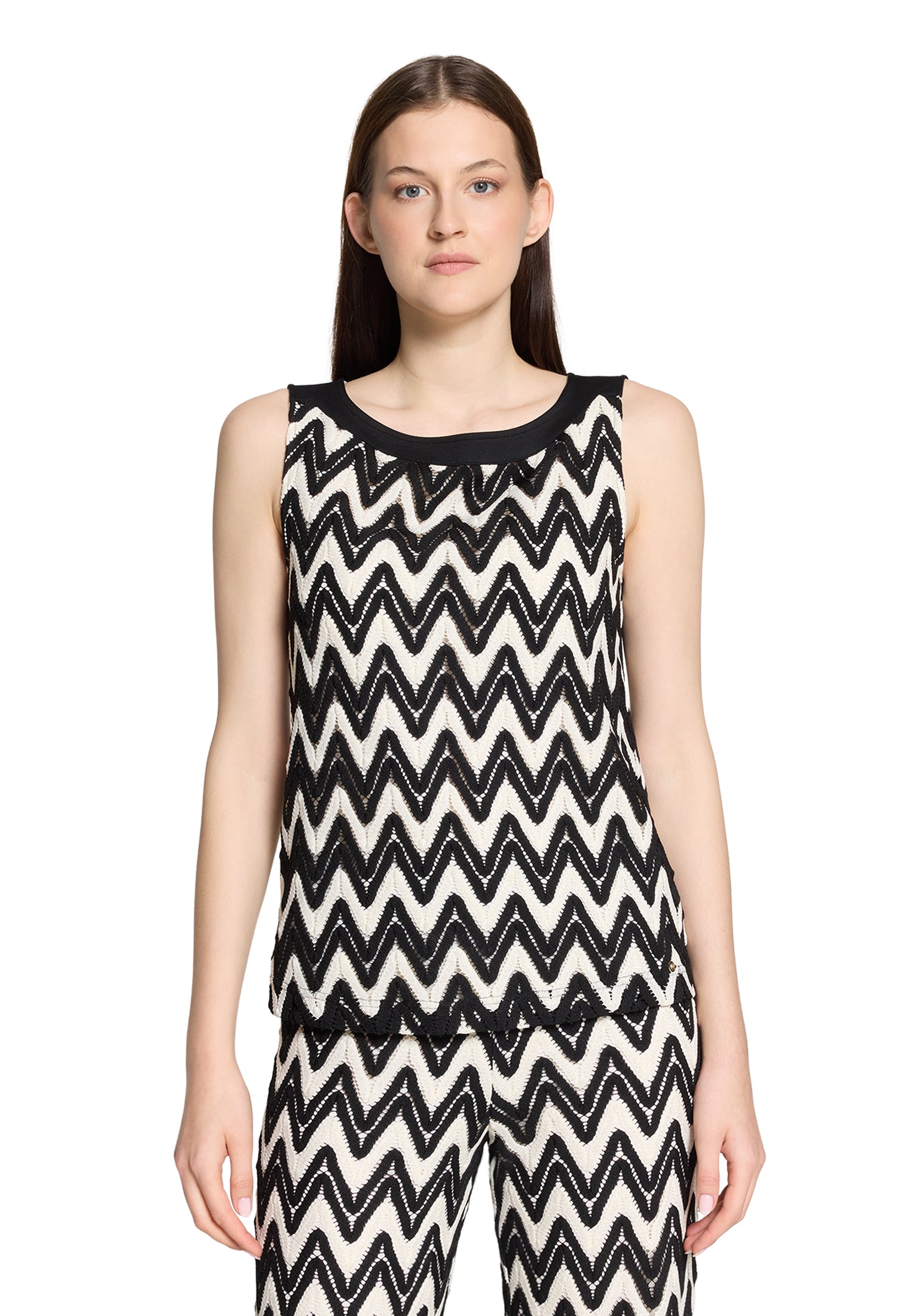 Shirt Kurz ohne Arm Black/Cream Bild 3