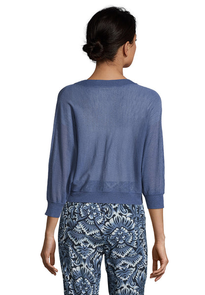 Strickjacke Kurz 3/4 Arm Bijou Blue Bild 3