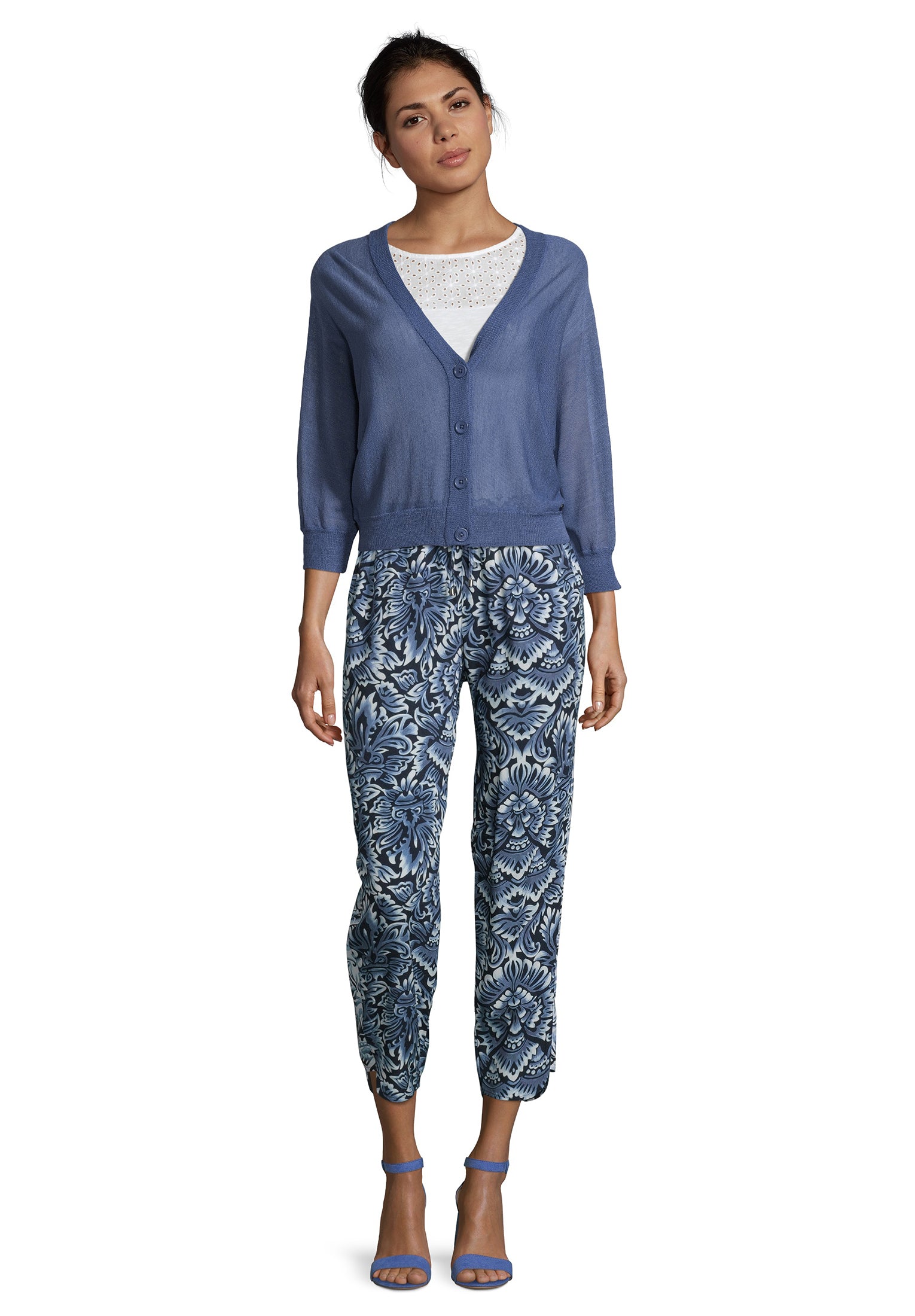 Strickjacke Kurz 3/4 Arm Bijou Blue Bild 4