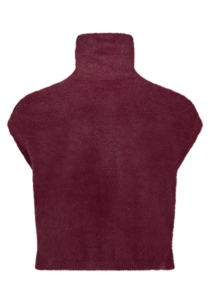 Strickjacke Kurz ohne Arm Fall Burgundy Bild 2