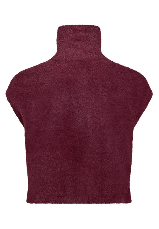 Strickjacke Kurz ohne Arm Fall Burgundy Bild 2