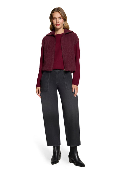 Strickjacke Kurz ohne Arm Fall Burgundy Bild 5