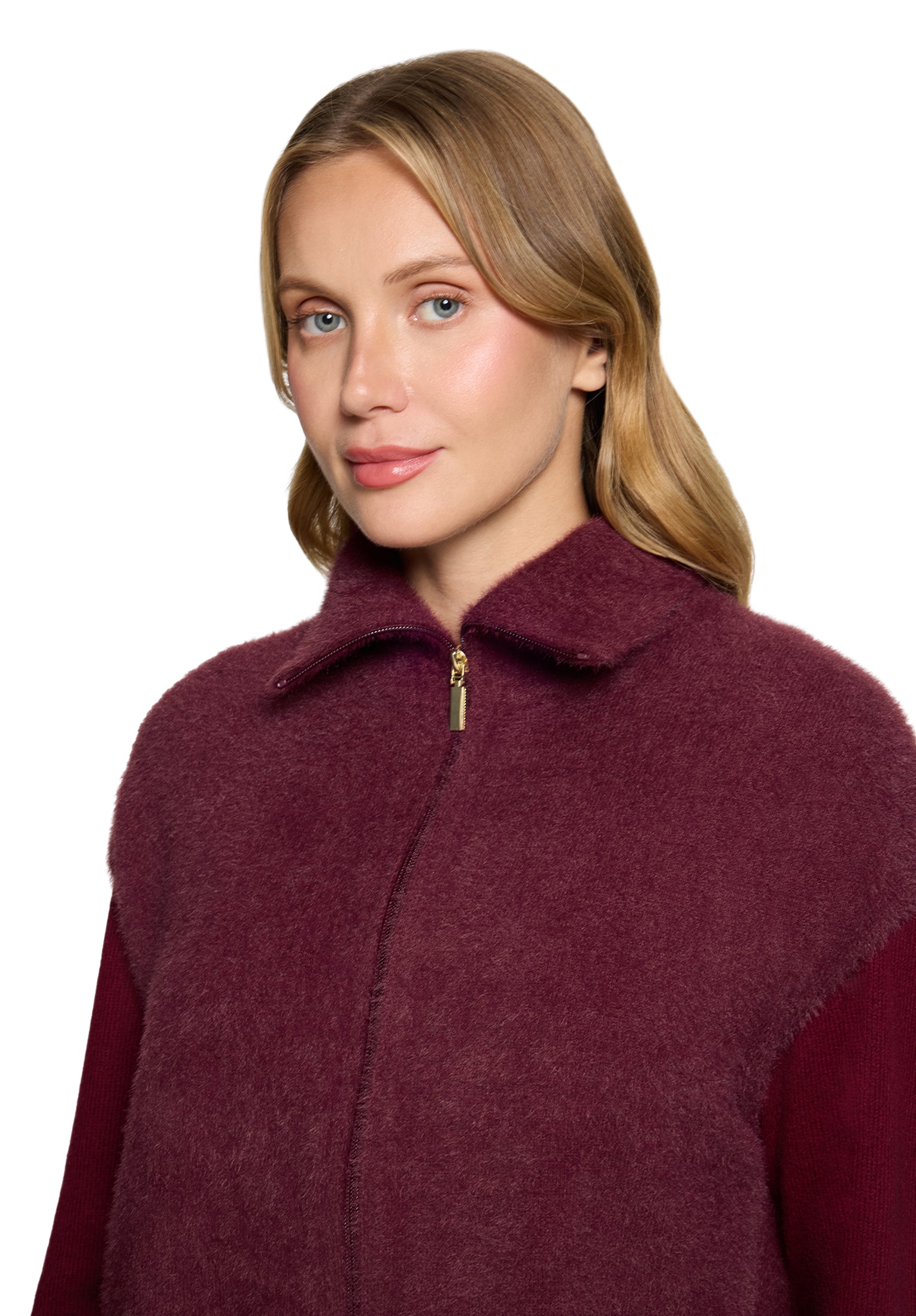 Strickjacke Kurz ohne Arm Fall Burgundy Bild 6