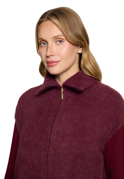 Strickjacke Kurz ohne Arm Fall Burgundy Bild 6