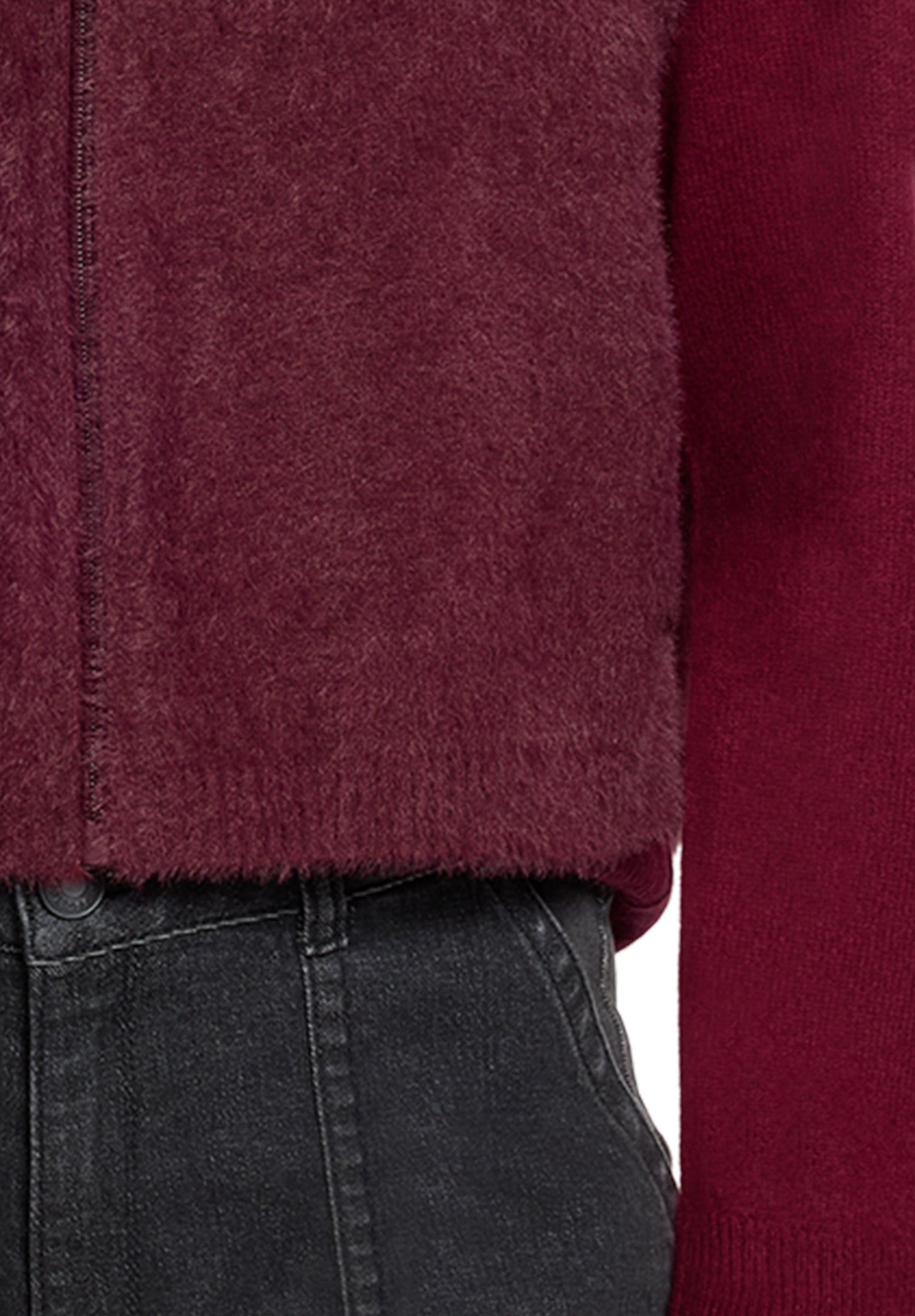 Strickjacke Kurz ohne Arm Fall Burgundy Bild 7