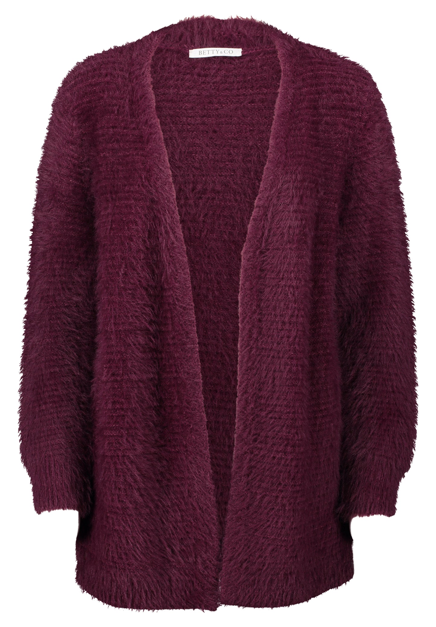 Strickjacke Lang 1/1 Arm Dark Aubergine Bild 1