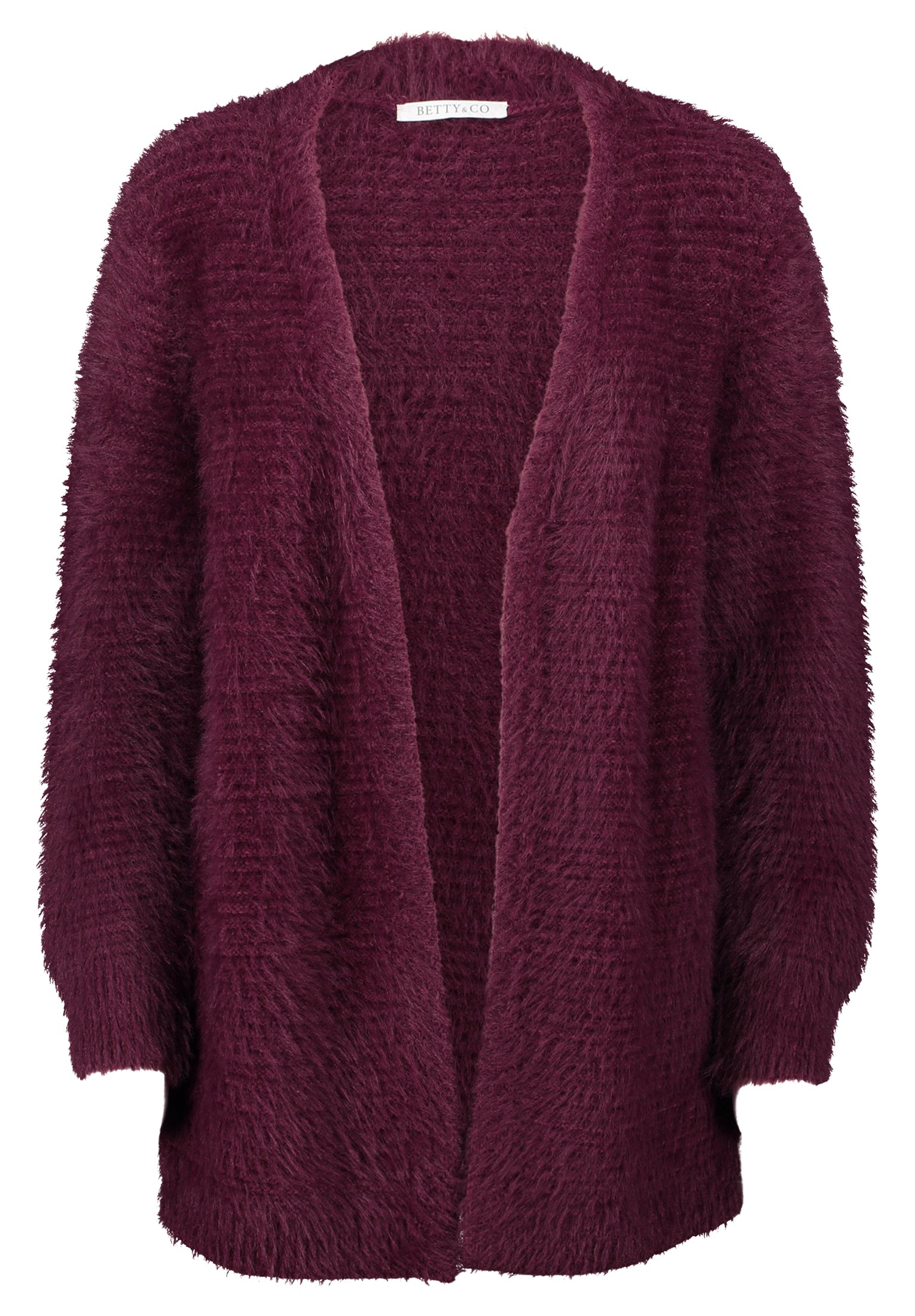 Strickjacke Lang 1/1 Arm Dark Aubergine Bild 1