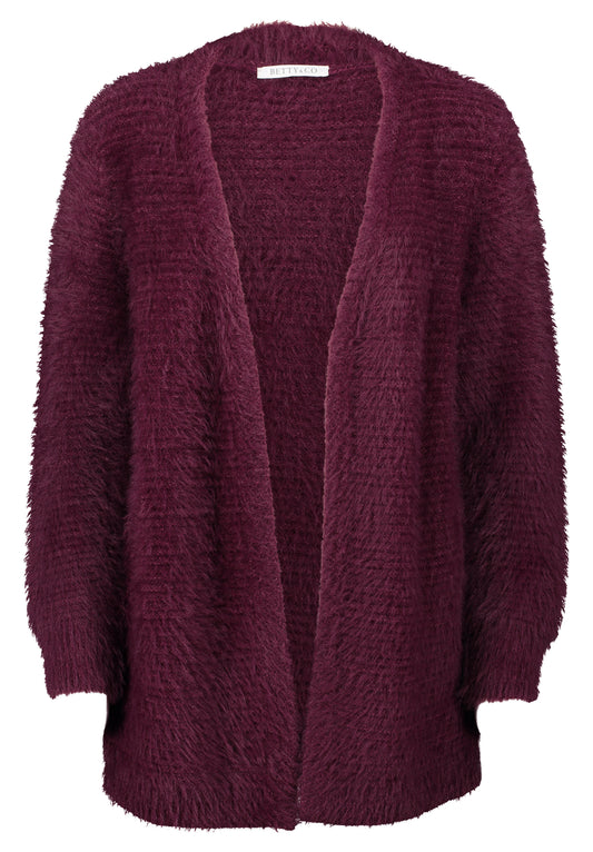 Strickjacke Lang 1/1 Arm Dark Aubergine Bild 1