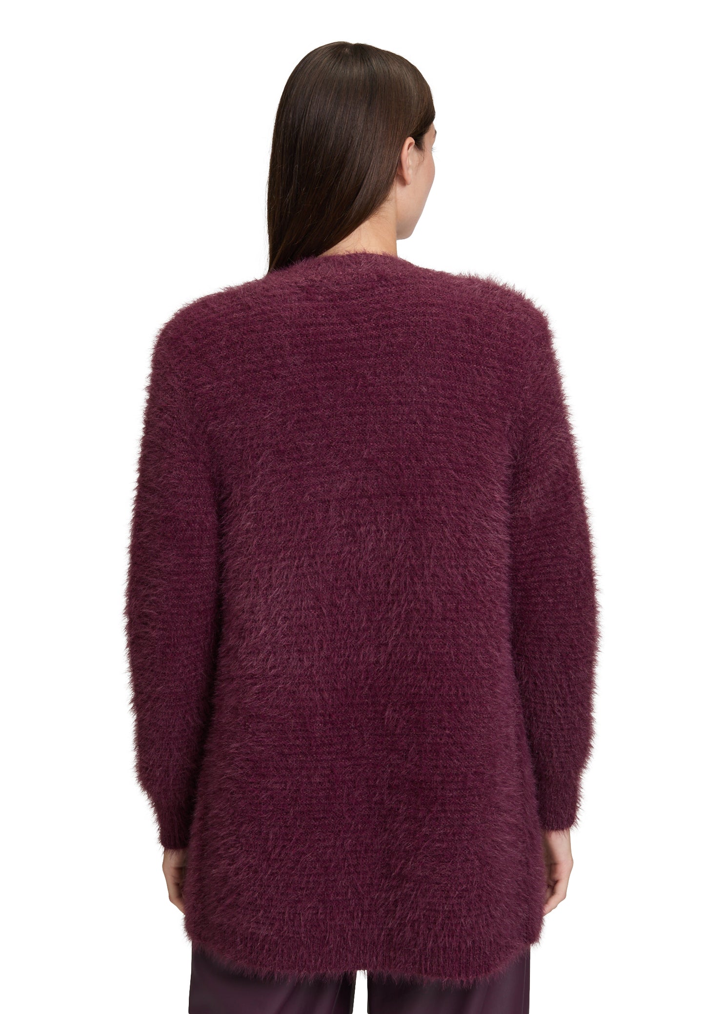 Strickjacke Lang 1/1 Arm Dark Aubergine Bild 4