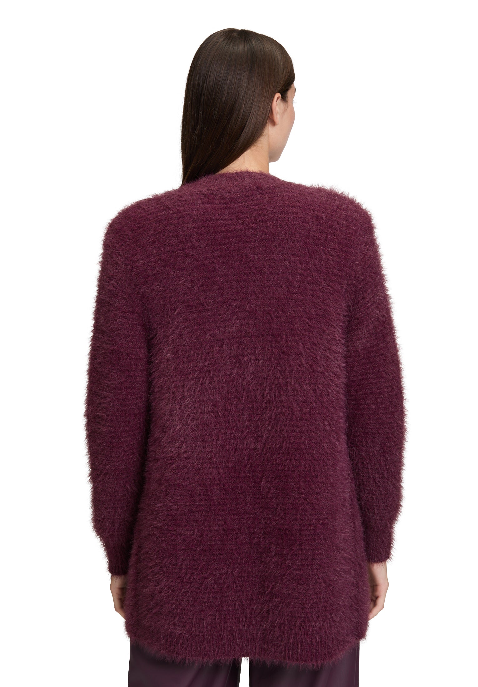 Strickjacke Lang 1/1 Arm Dark Aubergine Bild 4