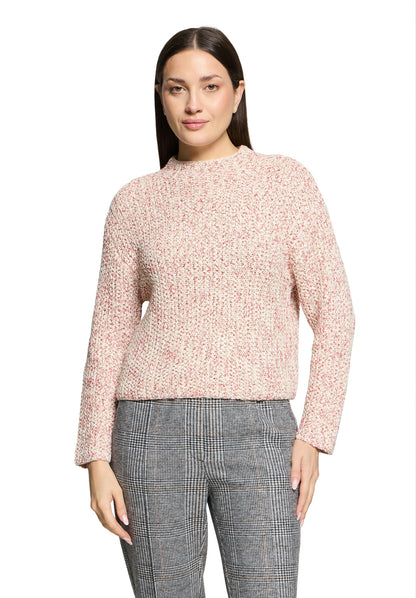 Strickpullover Kurz 1/1 Arm Nature/Red Bild 1