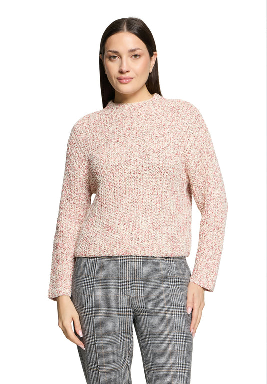 Strickpullover Kurz 1/1 Arm Nature/Red Bild 1