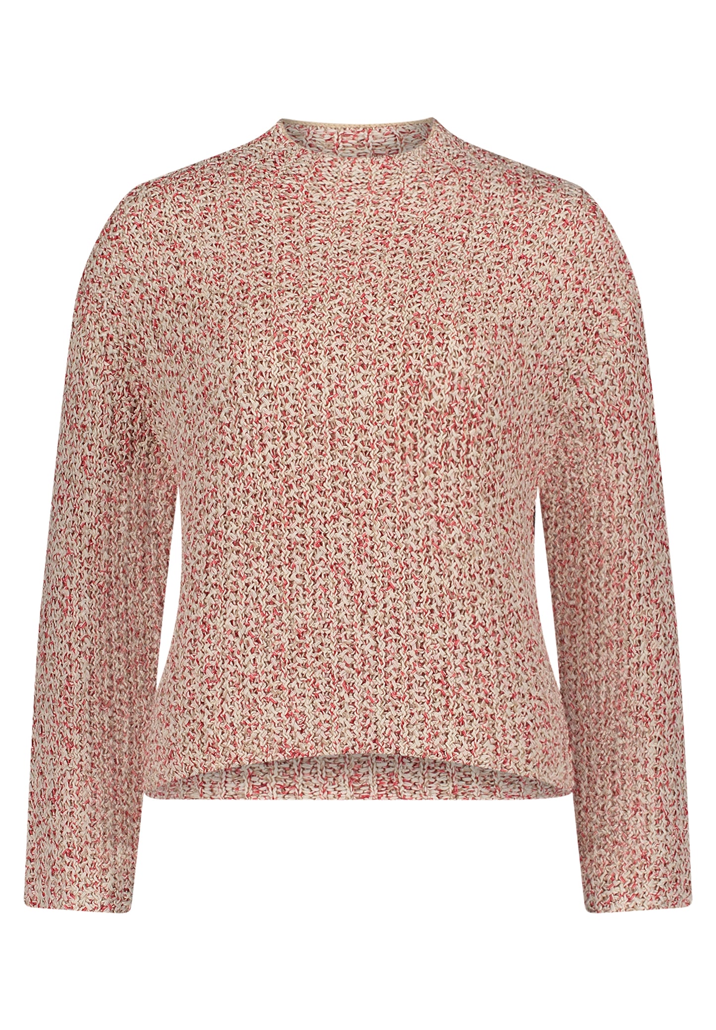 Strickpullover Kurz 1/1 Arm Nature/Red Bild 1