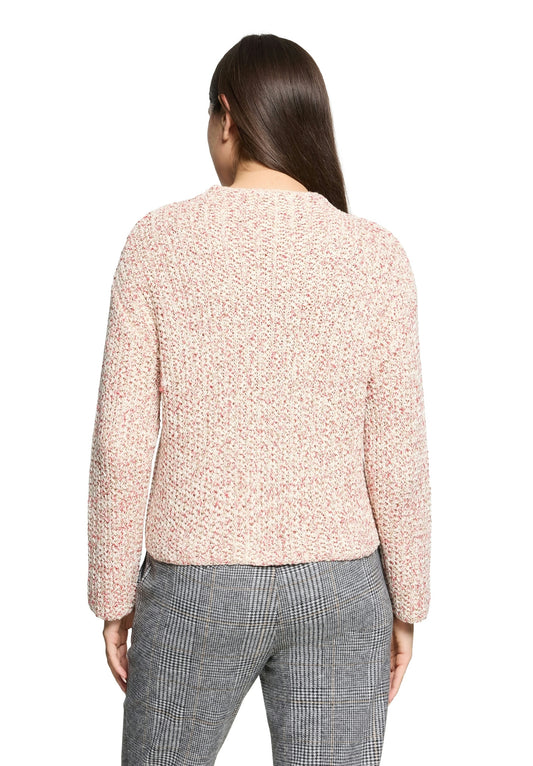 Strickpullover Kurz 1/1 Arm Nature/Red Bild 2