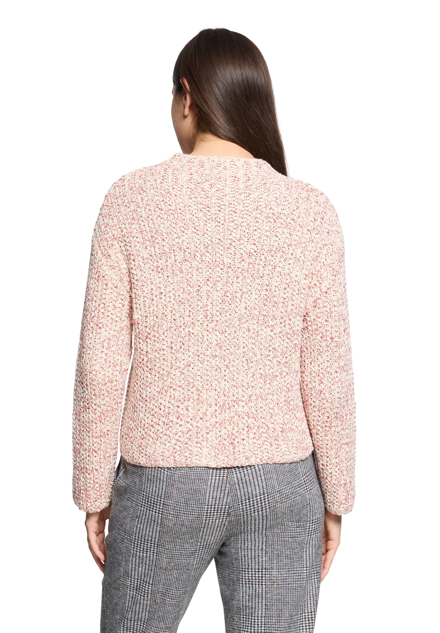 Strickpullover Kurz 1/1 Arm Nature/Red Bild 3