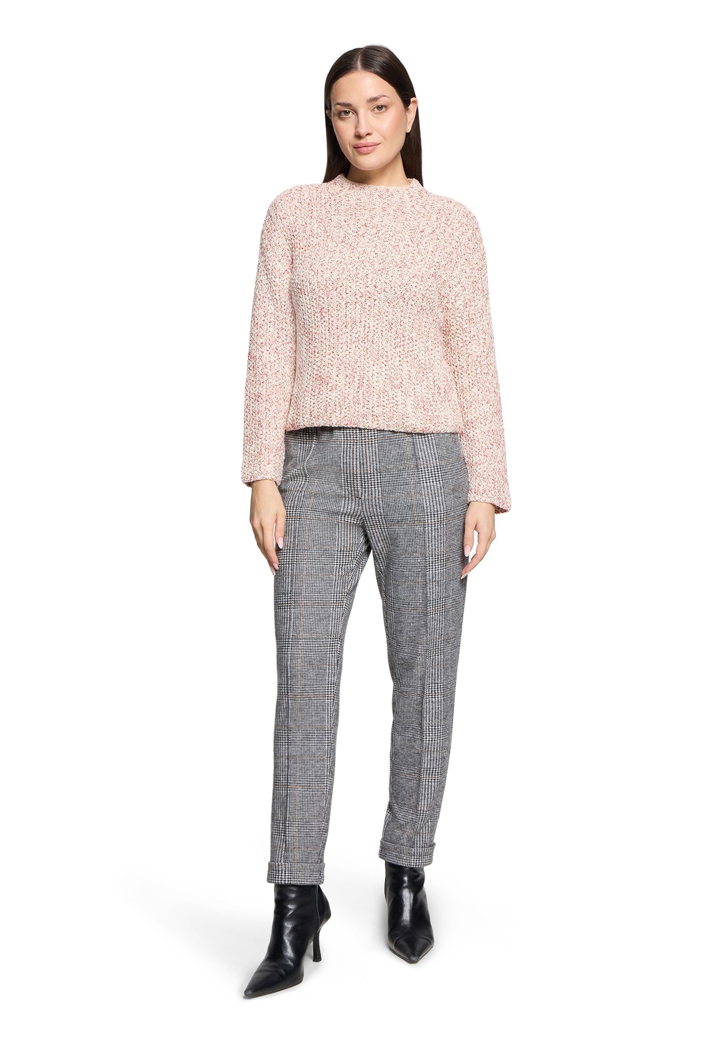 Strickpullover Kurz 1/1 Arm Nature/Red Bild 5