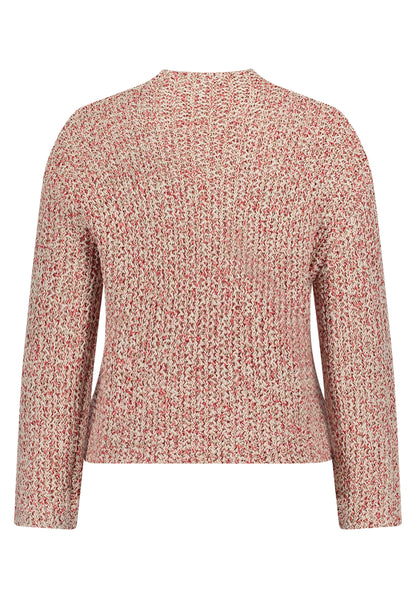 Strickpullover Kurz 1/1 Arm Nature/Red Bild 7
