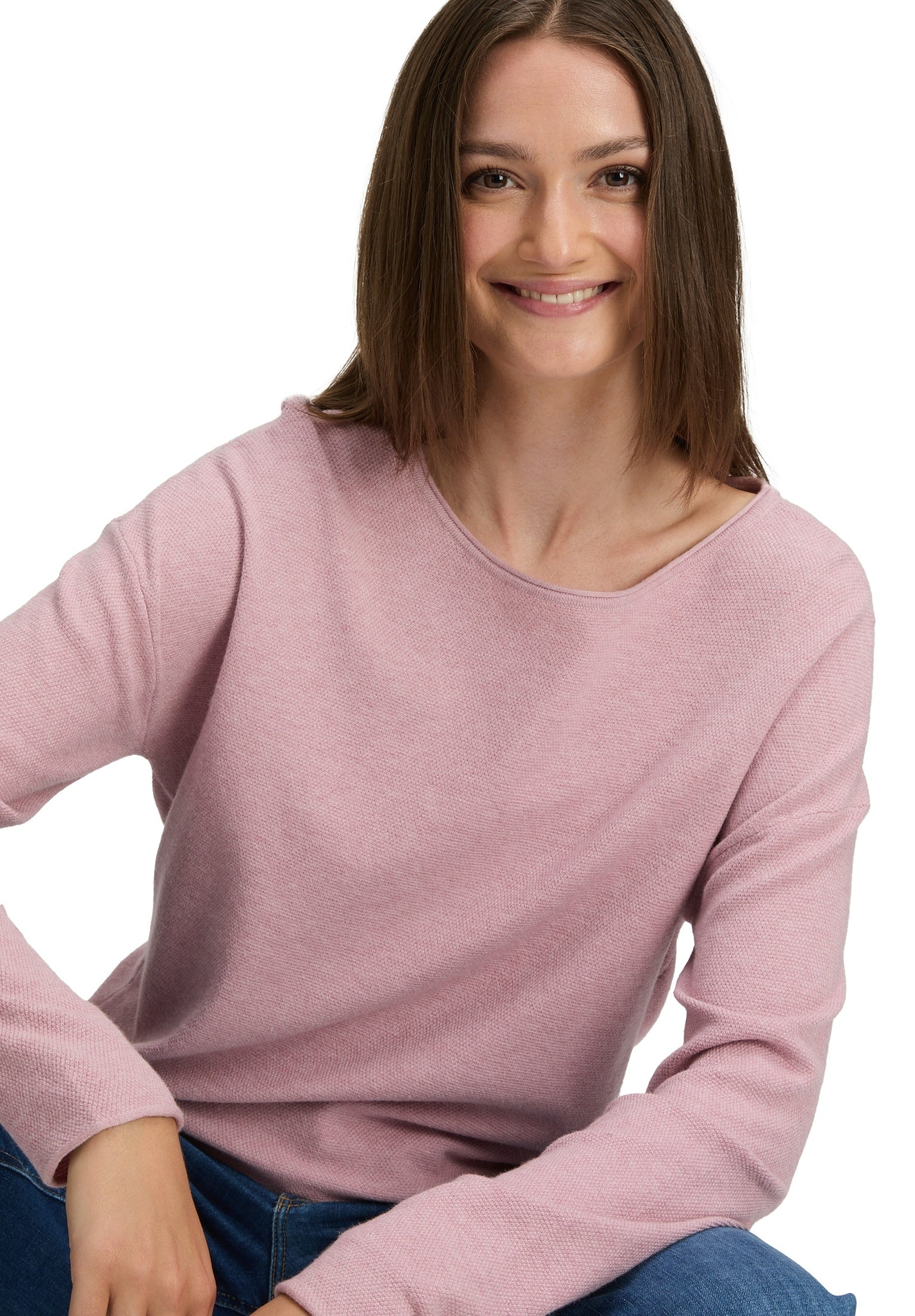 Strickpullover Kurz 1/1 Arm Rose Melange Bild 6