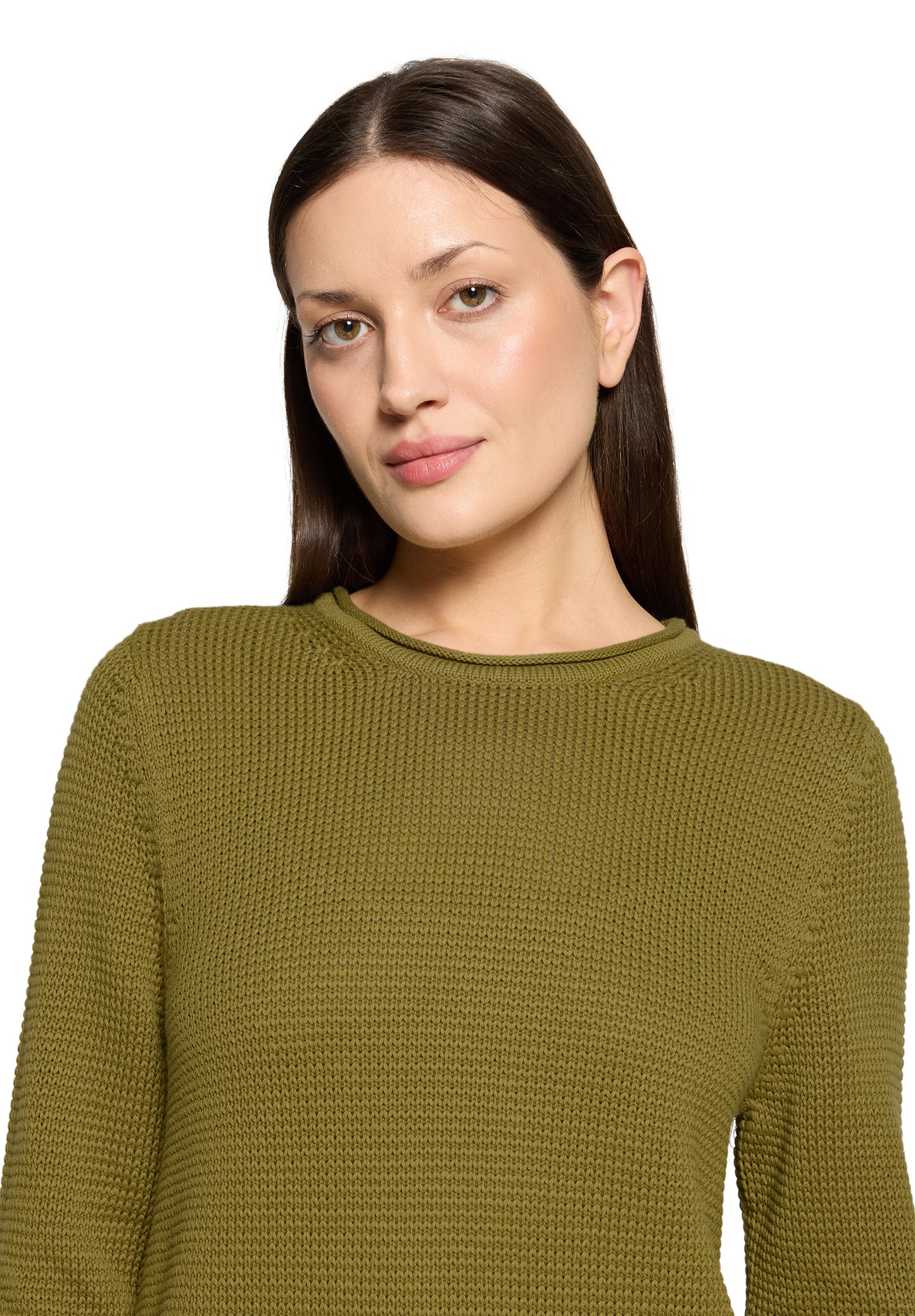 Strickpullover Kurz 1/1 Arm Olive Drab Bild 6