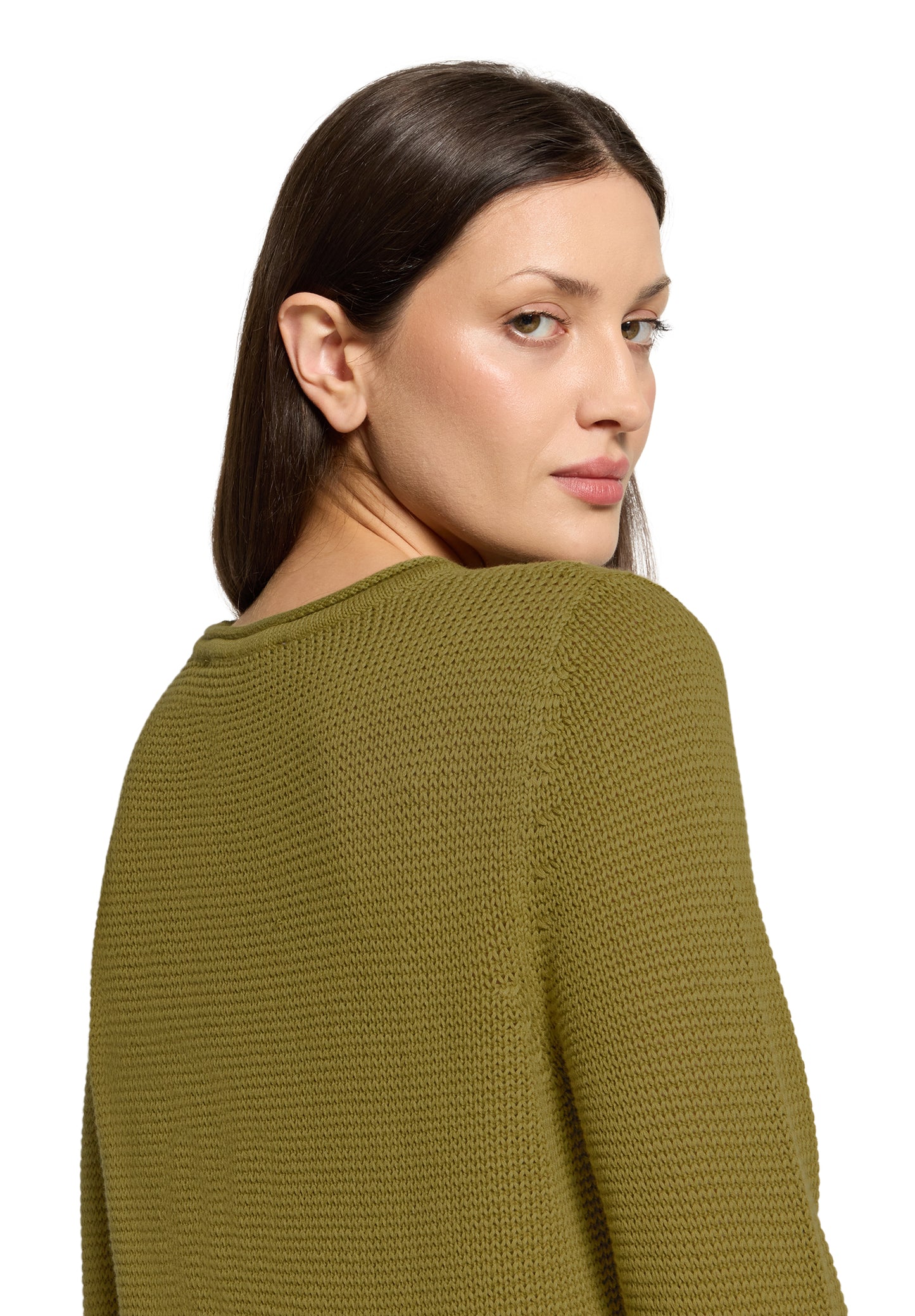 Strickpullover Kurz 1/1 Arm Olive Drab Bild 7