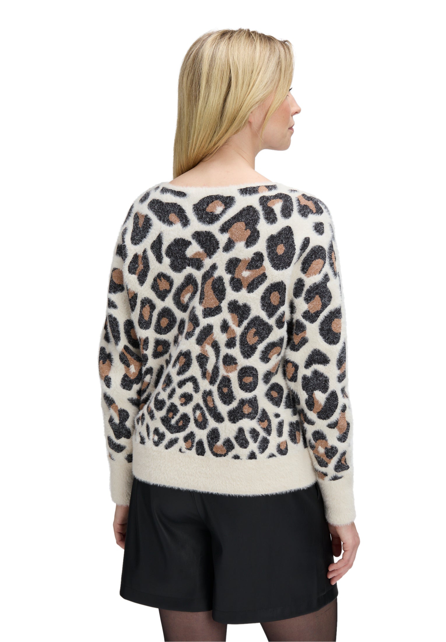 Strickpullover Kurz 1/1 Arm Cream/Black Bild 4