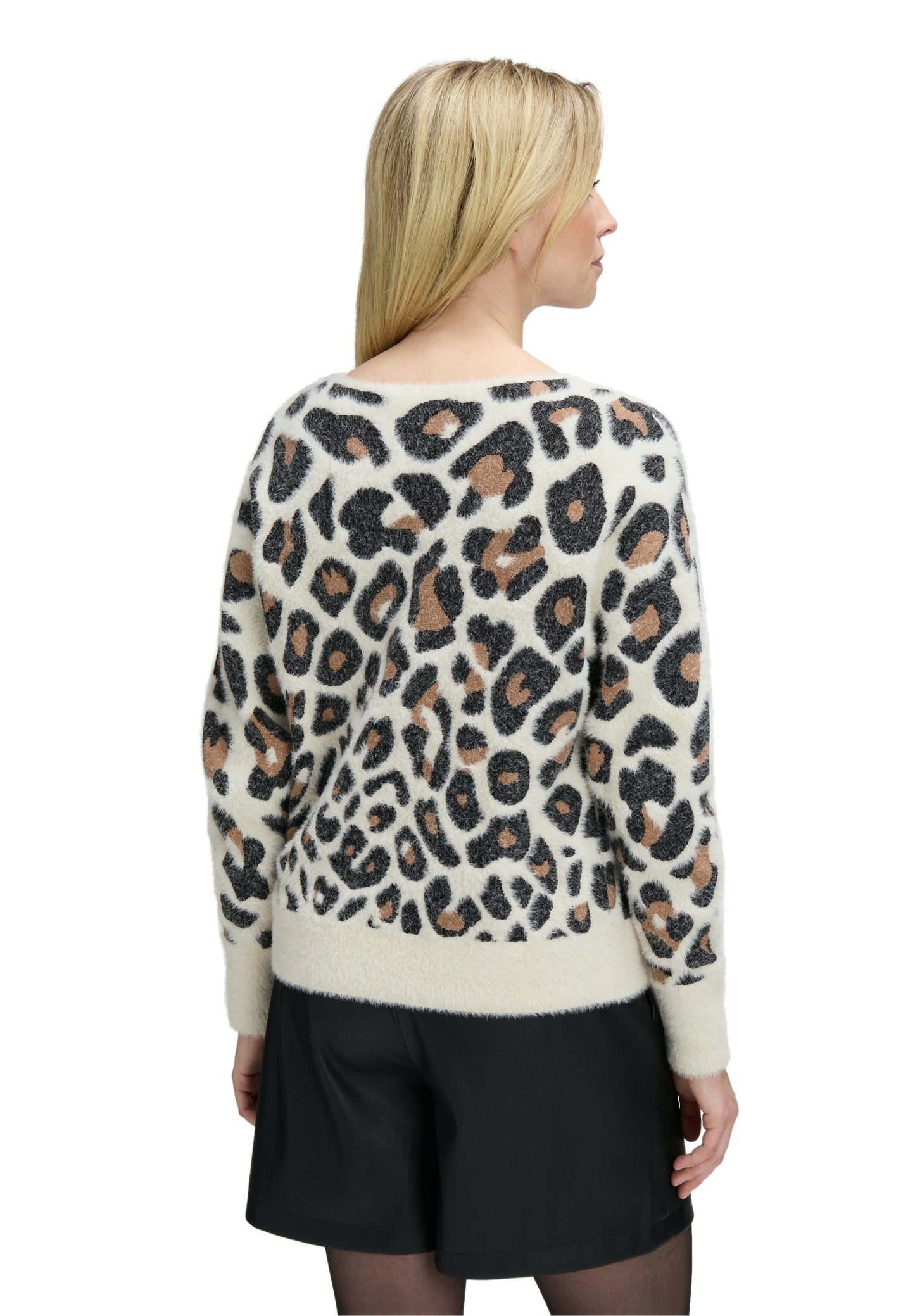 Strickpullover Kurz 1/1 Arm Cream/Black Bild 4