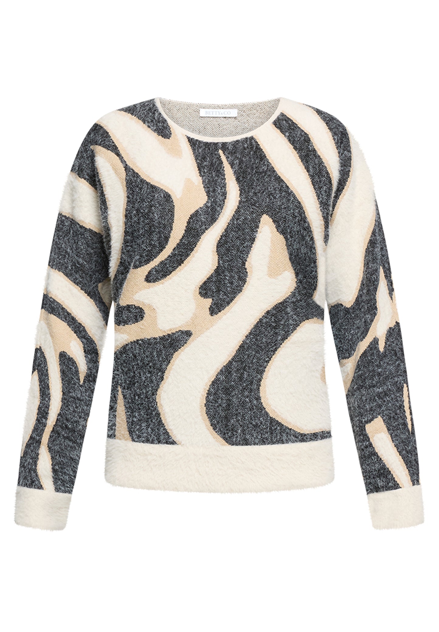 Strickpullover Kurz 1/1 Arm Cream/Black Bild 1