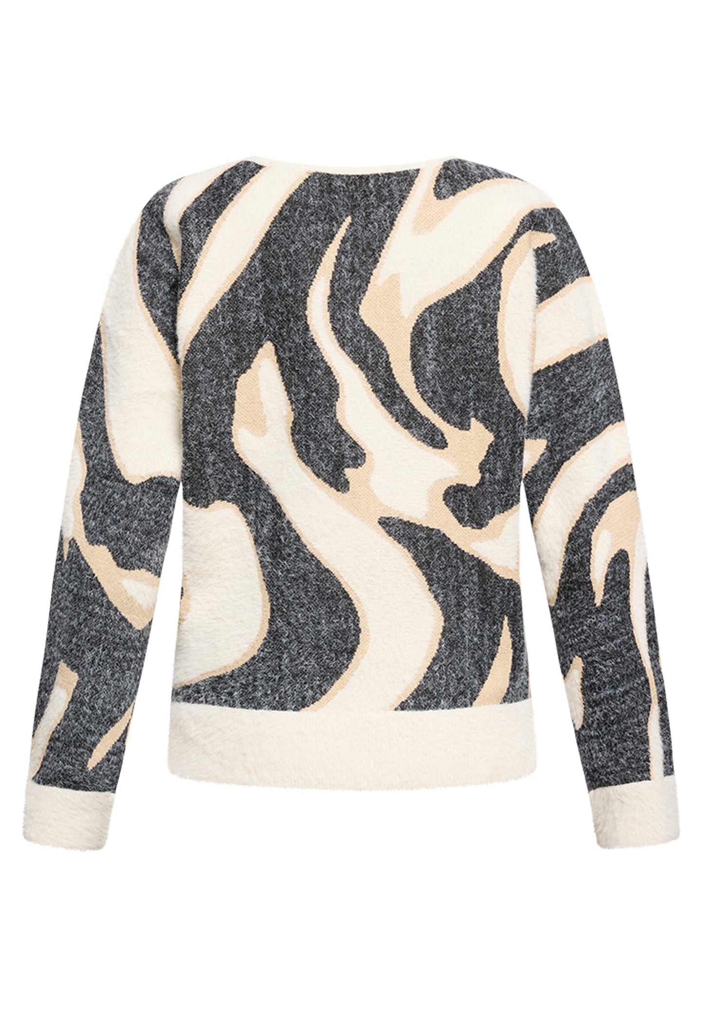 Strickpullover Kurz 1/1 Arm Cream/Black Bild 2